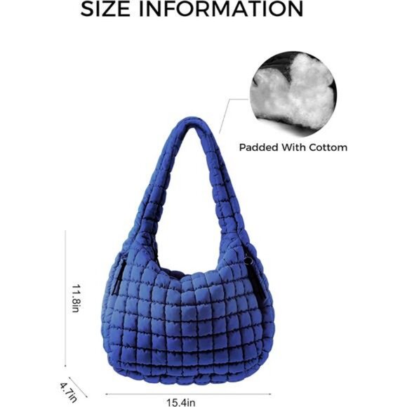 Puffer Bag Quilted Padded Tote Bags for Women Puffy Hobo  Puffer Quilted Shoulder Bag for Women Padding Shoulder Bag Puffy Hobo Bag